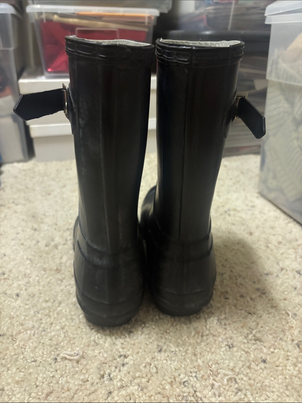 Hunter Black Waterproof Rain Boots with Logo - Picture 5 of 7